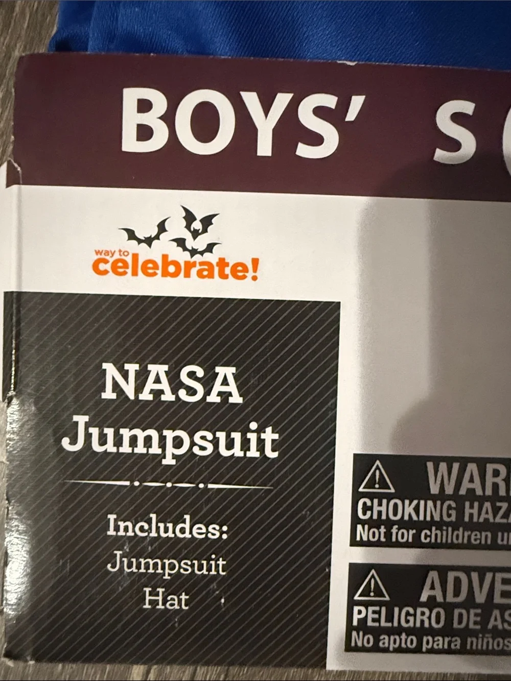 NASA Boys' Blue Astronaut Jumpsuit Halloween Costume